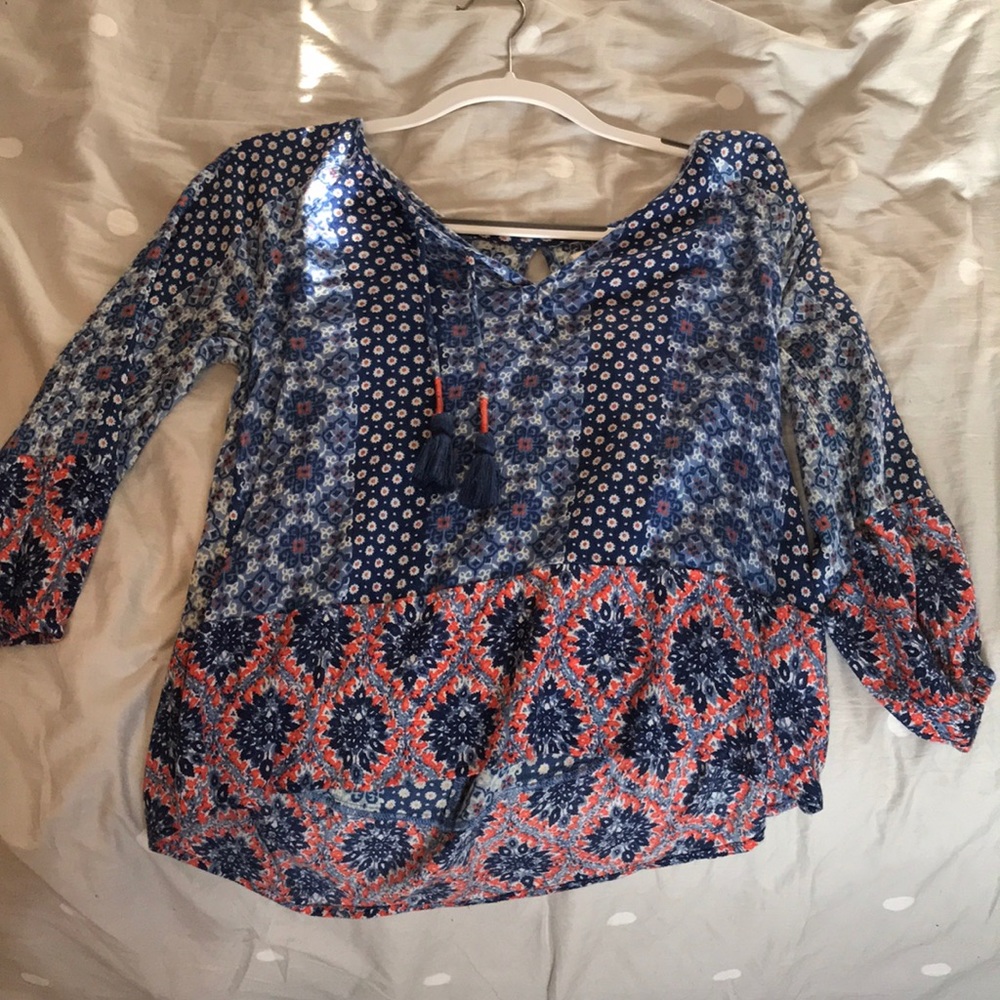 Quarter sleeve bohemian shirt